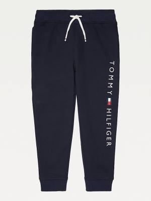 Spodnie Tommy Hilfiger Adaptive Joggers Chłopięce Niebieskie | TH912FKC