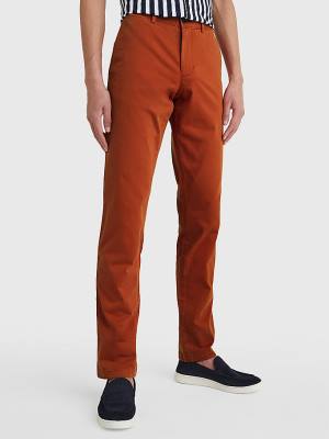 Spodnie Tommy Hilfiger Bleecker Satin Slim Fit Chinos Męskie Czerwone | TH902SME