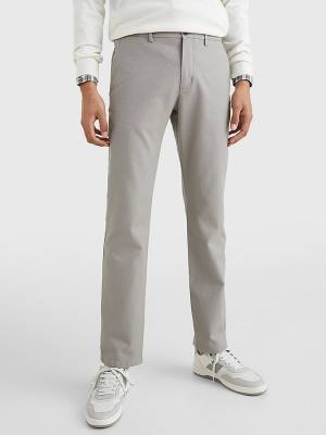 Spodnie Tommy Hilfiger Denton Basket Weave Straight Fit Chinos Męskie Szare | TH371VCQ