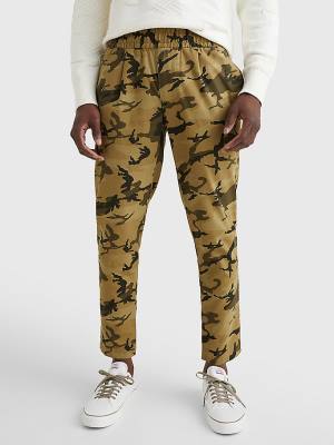 Spodnie Tommy Hilfiger Modern Camo Tapered Fit Męskie Khaki | TH673SZE