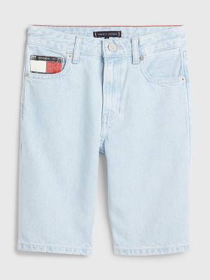 Spodnie Tommy Hilfiger Modern Straight Bleach Denim Shorts Chłopięce Denim | TH085BAS