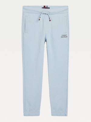 Spodnie Tommy Hilfiger Organic Bawełniane Cuffed Joggers Chłopięce Niebieskie | TH270SOG