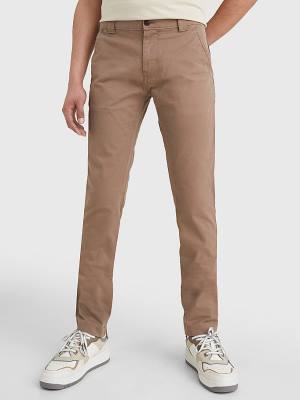 Spodnie Tommy Hilfiger Scanton Slim Fit Chinos Męskie Szare | TH643VMY