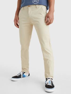 Spodnie Tommy Hilfiger Scanton Slim Fit Chinos Męskie Beżowe | TH762GQI