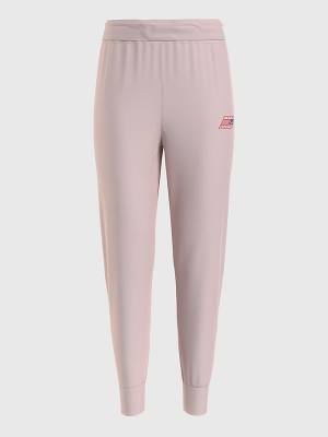 Spodnie Tommy Hilfiger Sportowe Relaxed Fit Joggers Damskie Różowe | TH291WOM