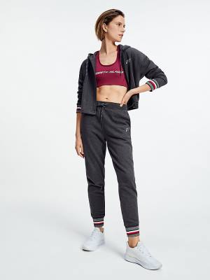 Spodnie Tommy Hilfiger Sportowe Relaxed Fit Metallic Detail Joggers Damskie Szare | TH293UNI