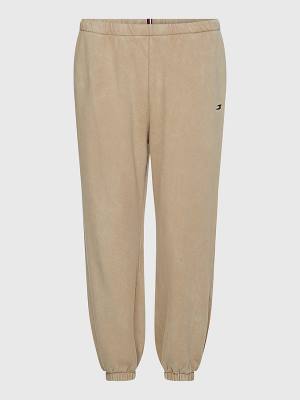 Spodnie Tommy Hilfiger Sportowe Relaxed Fit Joggers Damskie Beżowe | TH482QJM