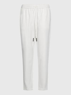 Spodnie Tommy Hilfiger Tapered Joggers Damskie Białe | TH492LHW