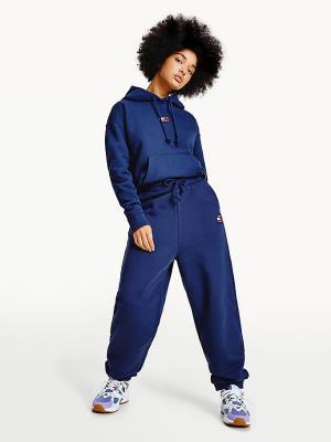 Spodnie Tommy Hilfiger Tommy Badge Relaxed Joggers Damskie Niebieskie | TH451GMT