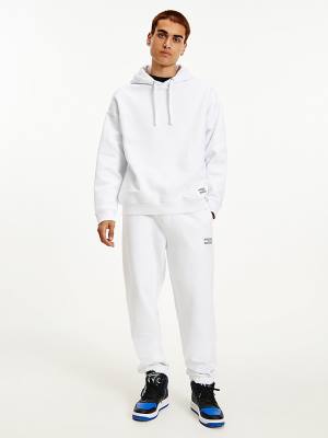 Spodnie Tommy Hilfiger Tommy Badge Relaxed Joggers Męskie Białe | TH698FOA