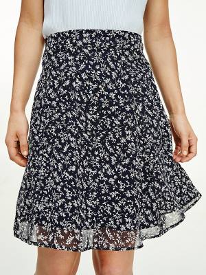 Spódnice Tommy Hilfiger Floral Chiffon Relaxed Fit Mini Damskie Niebieskie | TH095NQH