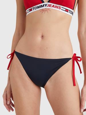 Stroje Kąpielowe Tommy Hilfiger Cheeky Side Tie Bikini Bottoms Damskie Niebieskie | TH153GNT