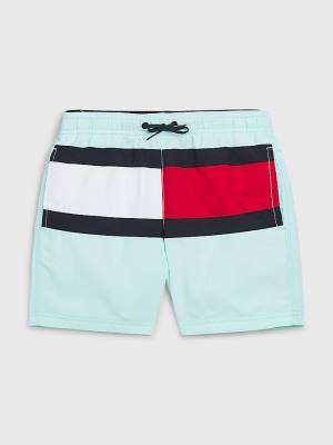 Stroje Kąpielowe Tommy Hilfiger Colour-Blocked Mid Length Shorts Chłopięce Niebieskie | TH145RYV