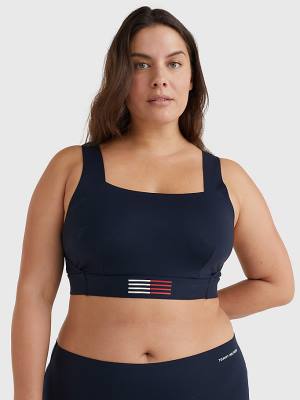 Stroje Kąpielowe Tommy Hilfiger Curve TH Flex Flag Print Bikini Bralette Damskie Niebieskie | TH379FMP