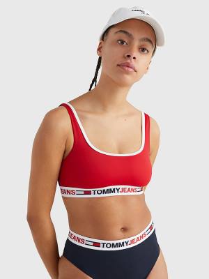 Stroje Kąpielowe Tommy Hilfiger Cutout Detail Bikini Bralette Damskie Czerwone | TH832NUP