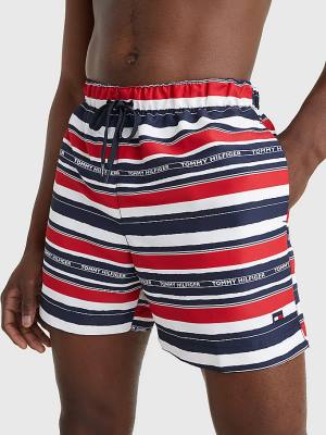 Stroje Kąpielowe Tommy Hilfiger Drawstring Mid Length Shorts Męskie Niebieskie | TH219YWX