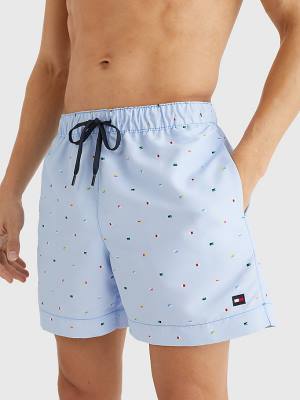 Stroje Kąpielowe Tommy Hilfiger Drawstring Mid Length Shorts Męskie Niebieskie | TH503KEU