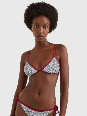 Stroje Kąpielowe Tommy Hilfiger Flag Triangle Bikini Top Damskie Białe | TH247ZBA