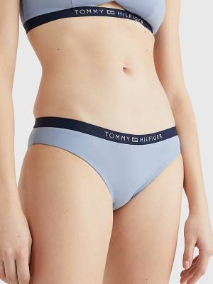 Stroje Kąpielowe Tommy Hilfiger Logo Waistband Klasyczne Bikini Bottoms Damskie Niebieskie | TH082KGD