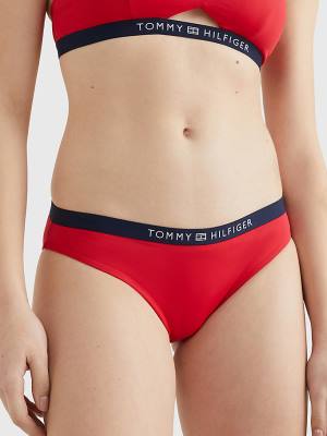 Stroje Kąpielowe Tommy Hilfiger Logo Waistband Klasyczne Bikini Bottoms Damskie Czerwone | TH496VPA