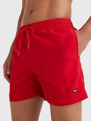 Stroje Kąpielowe Tommy Hilfiger Mid Length Drawstring Shorts Męskie Czerwone | TH635GIO