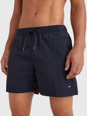 Stroje Kąpielowe Tommy Hilfiger Mid Length Drawstring Shorts Męskie Niebieskie | TH948HVB