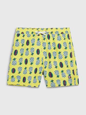 Stroje Kąpielowe Tommy Hilfiger Pineapple Print Mid Length Shorts Chłopięce Żółte | TH539DKN