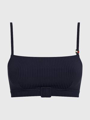 Stroje Kąpielowe Tommy Hilfiger Ribbed Bikini Bralette Damskie Niebieskie | TH985KXY