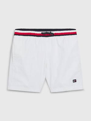 Stroje Kąpielowe Tommy Hilfiger Signature Tape Mid Length Shorts Chłopięce Białe | TH509KDC