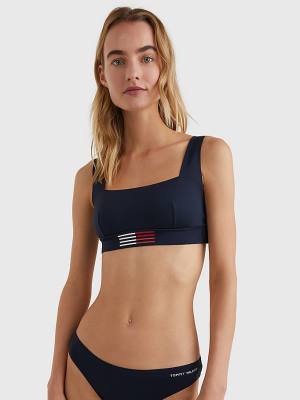 Stroje Kąpielowe Tommy Hilfiger TH Flex Flag Print Bikini Bralette Damskie Niebieskie | TH317JYL