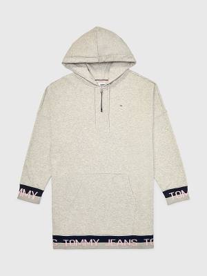 Sukienki Tommy Hilfiger Adaptive Logo Tape Jumper Damskie Szare | TH938IEJ