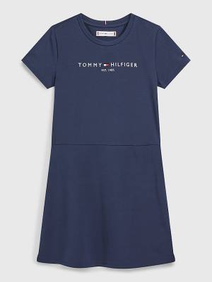 Sukienki Tommy Hilfiger Essential Skater Dziewczynka Niebieskie | TH180ANK