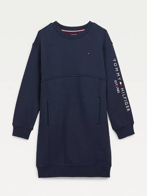 Sukienki Tommy Hilfiger Essential Sweatshirt Dziewczynka Niebieskie | TH147HTB