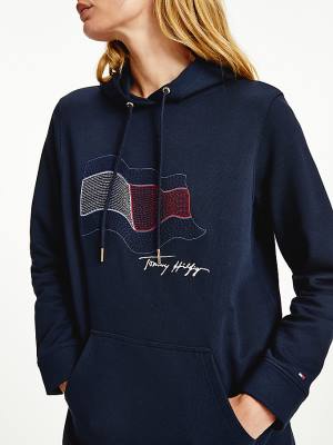 Sukienki Tommy Hilfiger Motion Flag Damskie Niebieskie | TH058TOP