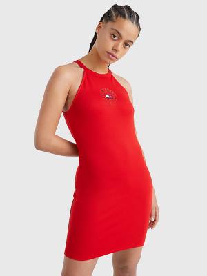 Sukienki Tommy Hilfiger Racerback Bodycon Damskie Czerwone | TH610AZM