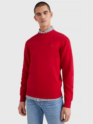 Swetry Tommy Hilfiger 1985 Essential TH Flex Sweatshirt Męskie Czerwone | TH196HTZ