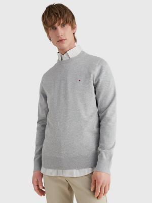 Swetry Tommy Hilfiger 1985 Essential TH Flex Sweatshirt Męskie Szare | TH605IQC