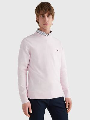 Swetry Tommy Hilfiger 1985 Essential TH Flex Sweatshirt Męskie Różowe | TH837BIA