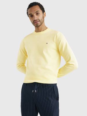 Swetry Tommy Hilfiger 1985 Essential TH Flex Sweatshirt Męskie Żółte | TH980XEB