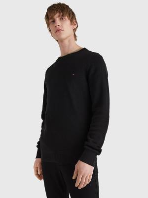 Swetry Tommy Hilfiger Crew Neck Jumper Męskie Czarne | TH259LSC