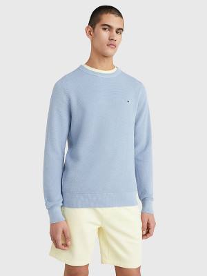 Swetry Tommy Hilfiger Crew Neck Jumper Męskie Niebieskie | TH430MAS