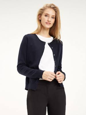 Swetry Tommy Hilfiger Heritage Button-Up Cardigan Damskie Niebieskie | TH948IRW