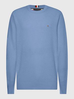 Swetry Tommy Hilfiger Plus Crew Neck Jumper Męskie Niebieskie | TH854FVO