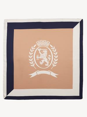 Szaliki Tommy Hilfiger Crest Silk Square Męskie Beżowe | TH972QHO