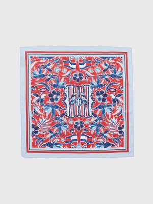 Szaliki Tommy Hilfiger Iconic Print Silk Bandana Damskie Niebieskie | TH690STP