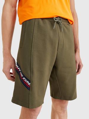 Szorty Tommy Hilfiger Sportowe TH Cool Organic Bawełniane Męskie Khaki | TH793NRP