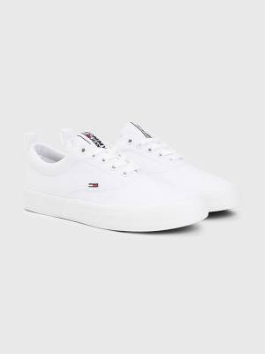 Trampki Tommy Hilfiger Classics Low-Top Bawełniane Damskie Białe | TH014FJR