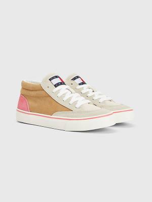 Trampki Tommy Hilfiger Colour-Blocked Mid Top Damskie Beżowe | TH652RXY