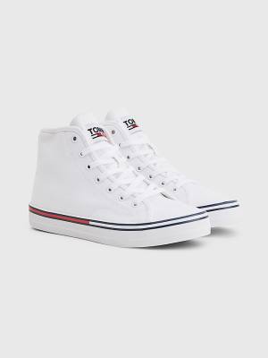 Trampki Tommy Hilfiger Essential High-Top Płócienne Damskie Białe | TH076WVP