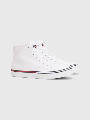 Trampki Tommy Hilfiger Essential Mid-Top Męskie Białe | TH124RZN